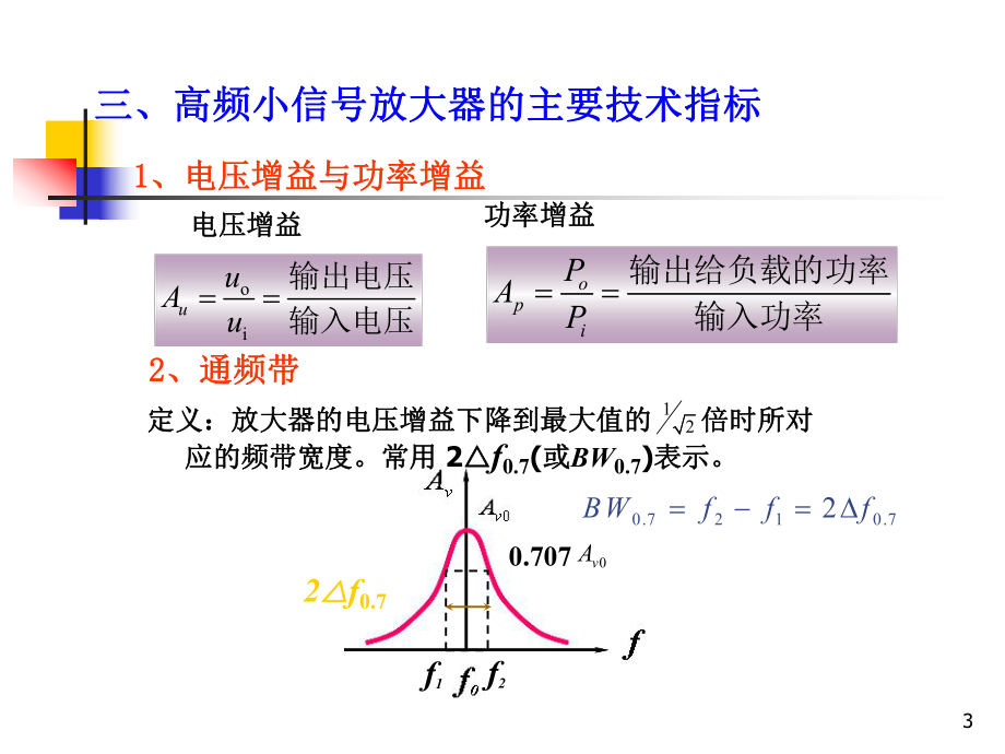 第3章 高频小信号放大器 关键技术与应用解析